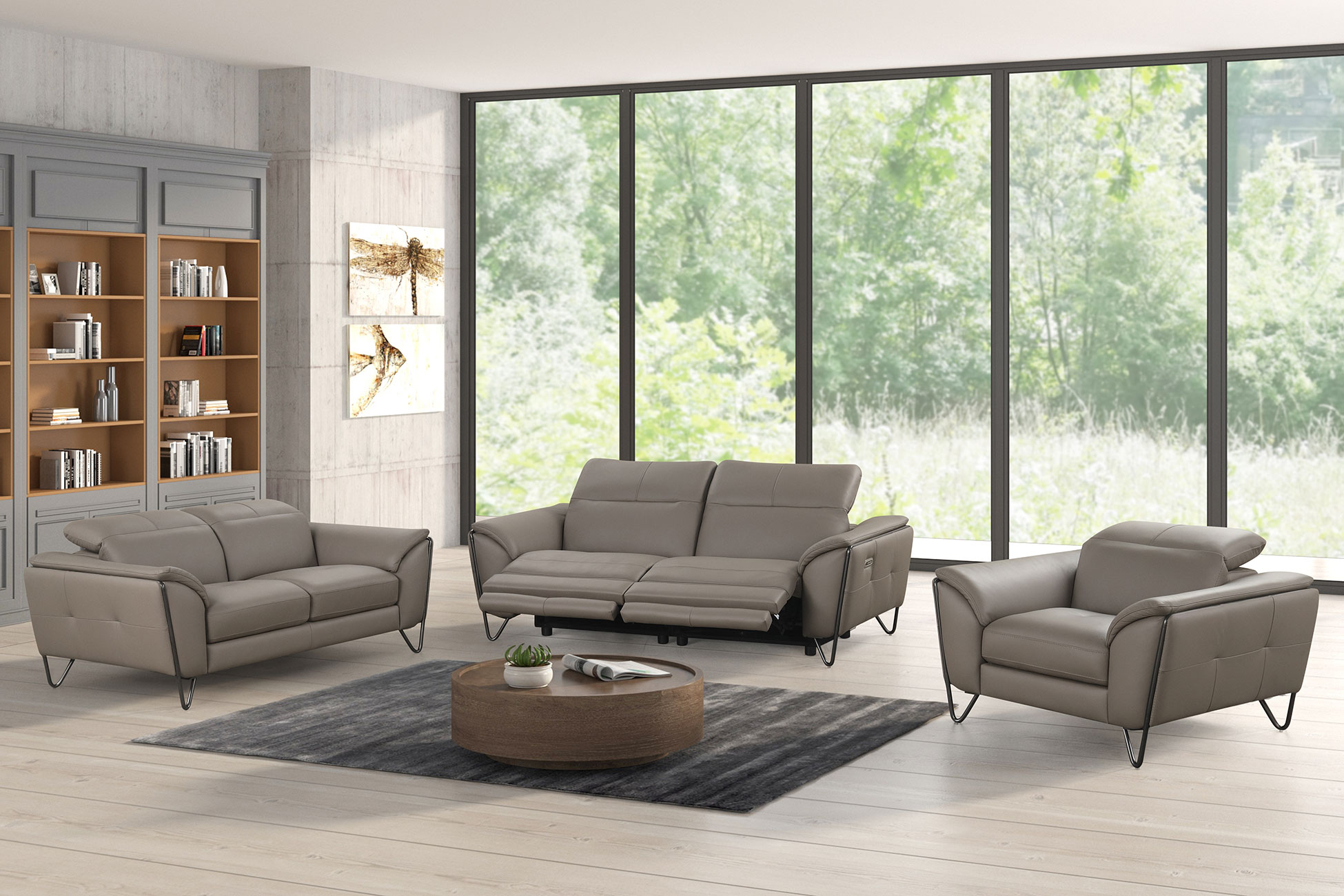 Living Room Furniture Sofas Loveseats and Chairs Lavinia w/ electric recliners