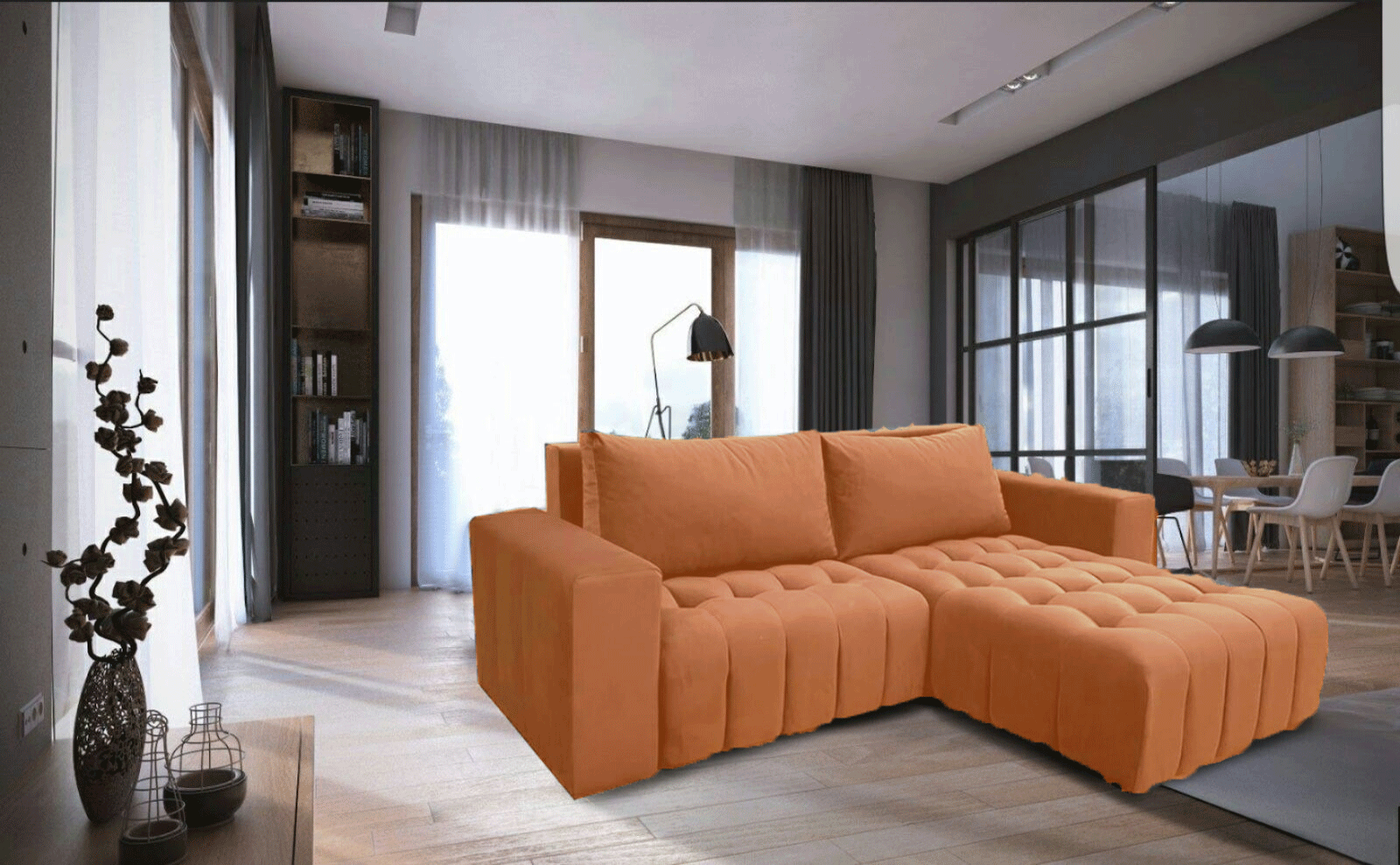 Brands Stella Collection Upholstery Living Neo sofa bed w/ storage Orange