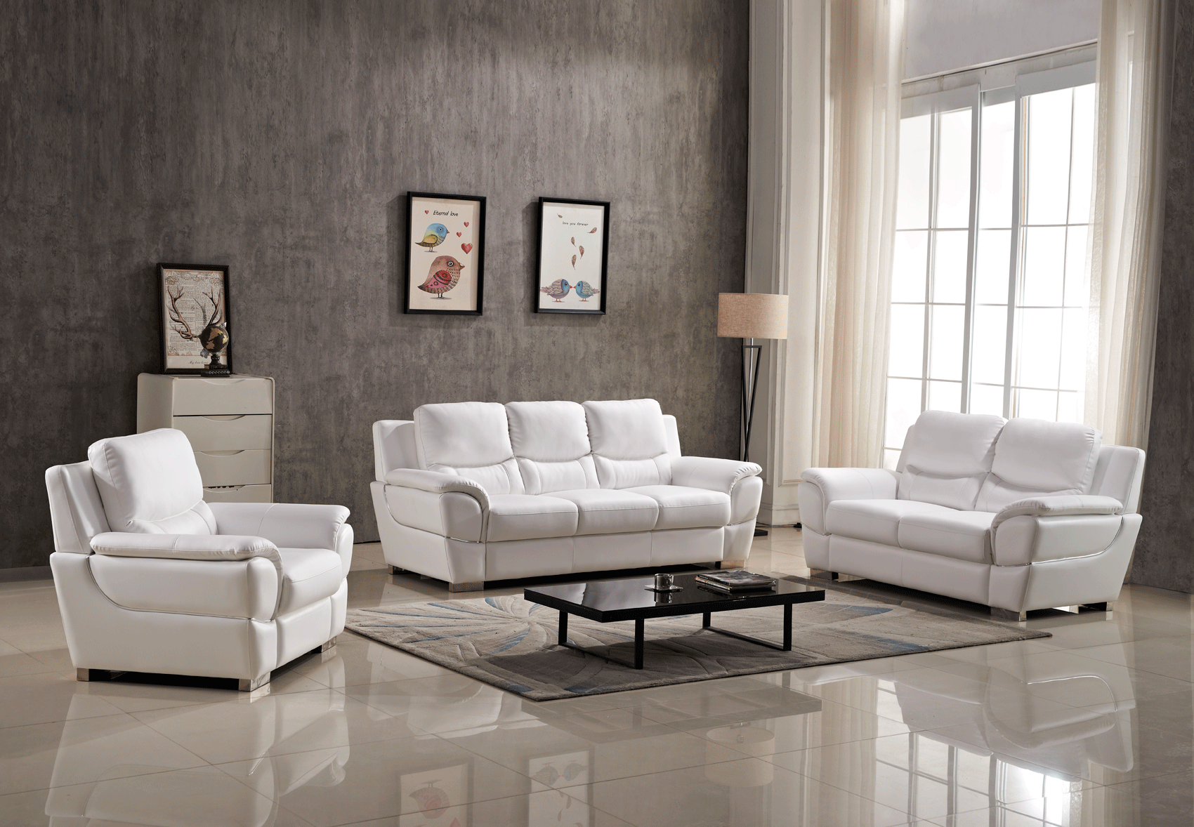 Dining Room Furniture Modern Dining Room Sets 4572 Sofa Only White