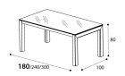 Ivory 180 Table w/2 Extensions 