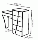 Toilette-C-DX-terminal-side-hanging-element-5-drawers-chest-151TOI.04FR