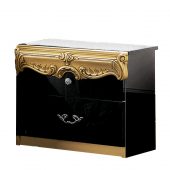 Barocco Nightstand Black w/Gold, Camelgroup Italy