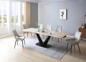 Planet Table with 1239 swivel beige chairs